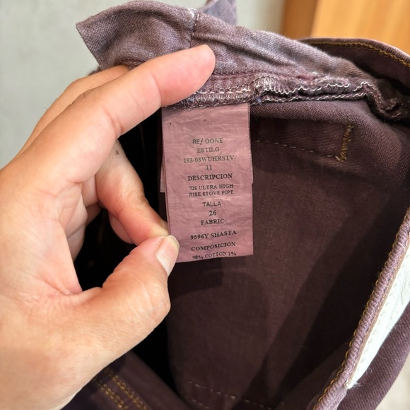 RE/DONE WOMENS STOVE PIPE DENIM CROPPED HIGH-WAIST JEANS, SIZE 26 - Picture 13 of 14